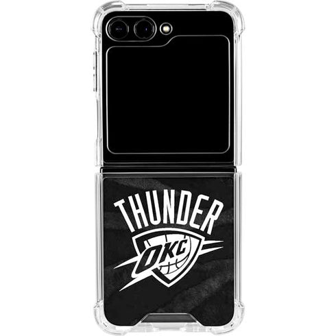 NBA Oklahoma City Thunder Black Animal Print Galaxy Z Flip6 Clear Case